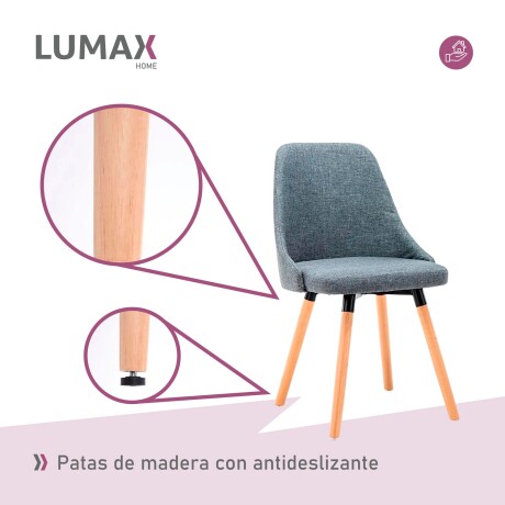 Silla de comedor Lumax modelo Harvey en tela Gris