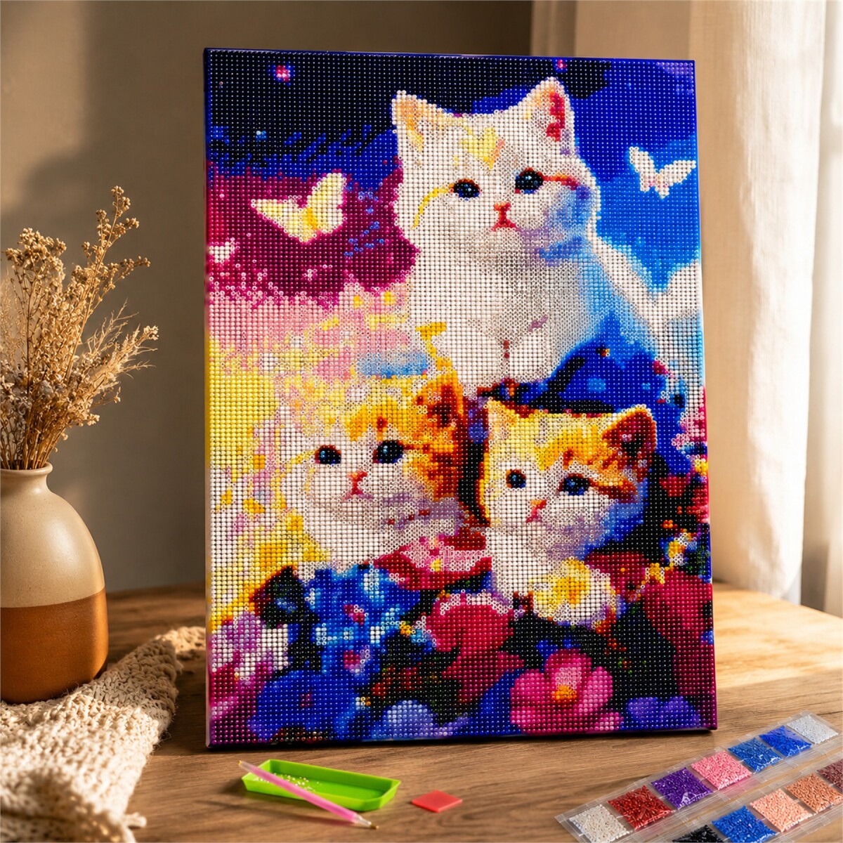 Kit de Pintura Diamante 5D Gatitos 40 x 30 cm - DISENO2 