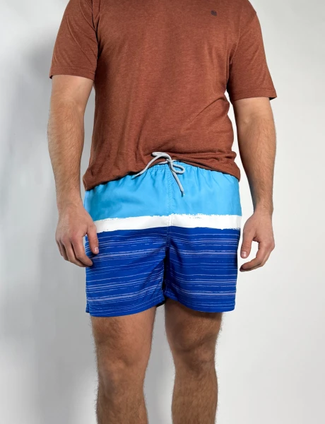 Short de baño estampado Ferro Azul