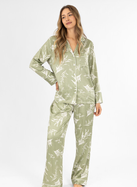 Pijama feather satin Verde claro