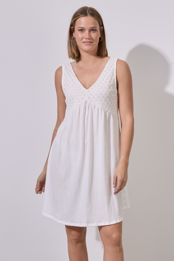 Vestido Aplique Broderie CRUDO