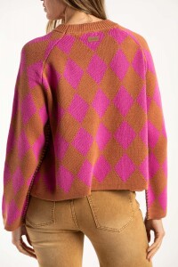 Sweater Rombos Fucsia