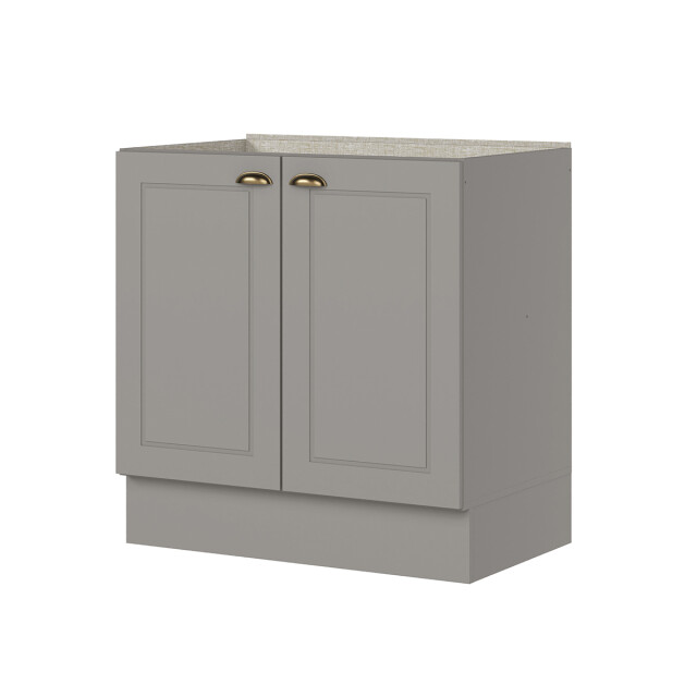 BAJO MESADA ARMARIO 2 PUERTAS - LÍNEA AMERICANA GRIS