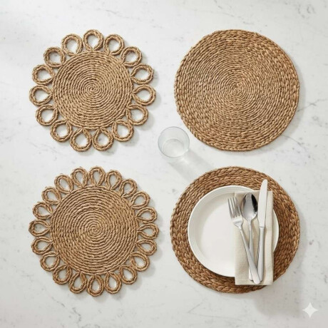 Individual Circular Seagrass Natural D38Cms
