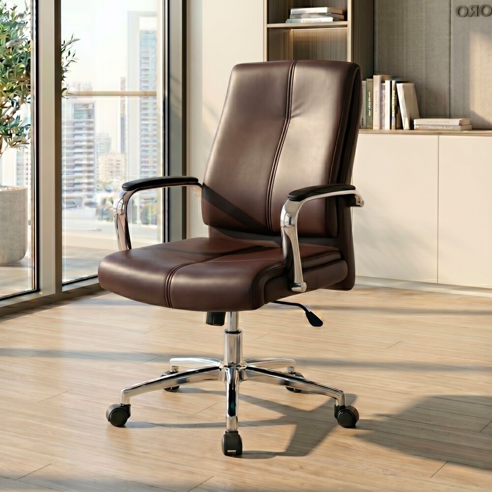 Silla de oficina Cromada Mariposa - Nash Marrón