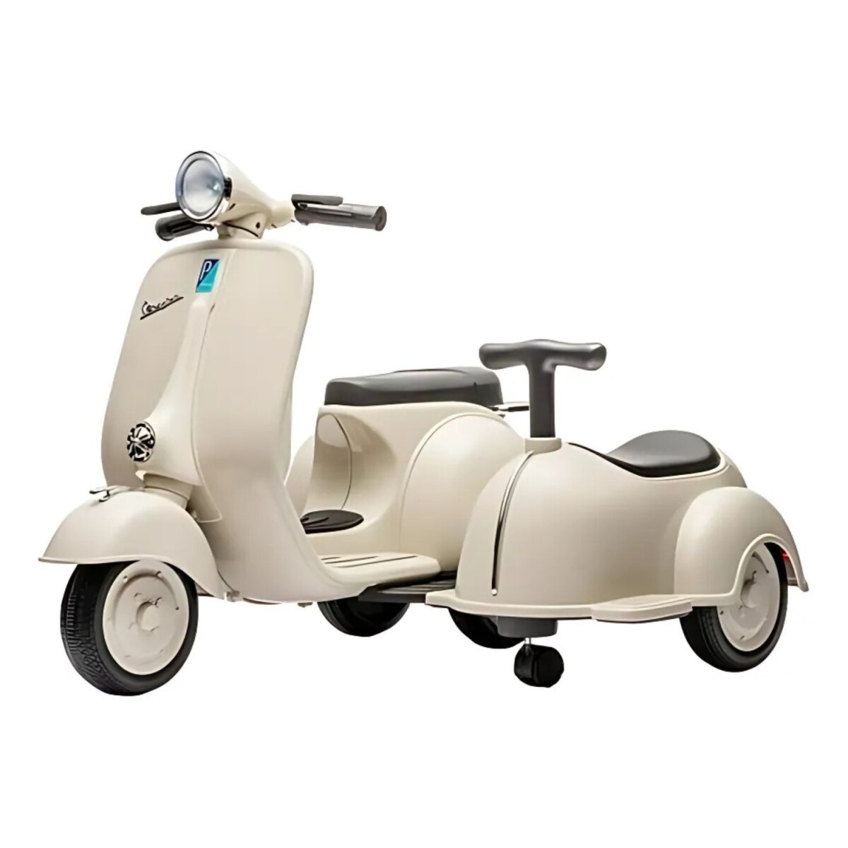 Moto a batería Vespa para niños con sidecar 