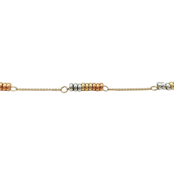 Pulsera Donas Tricolores-Oro bajo-Sin Piedra-PU8054 sinpiedra