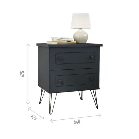 Mesa de luz Americana Plus 2 Cajones Gris