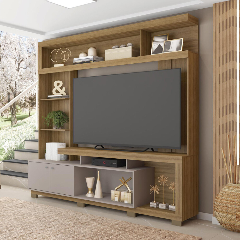 RACK "HOME THEATER FORMOSA" 2.1 - LAMINA MEL/CACAO Rack "home Theater Formosa" 2.1 - Lamina Mel/cacao