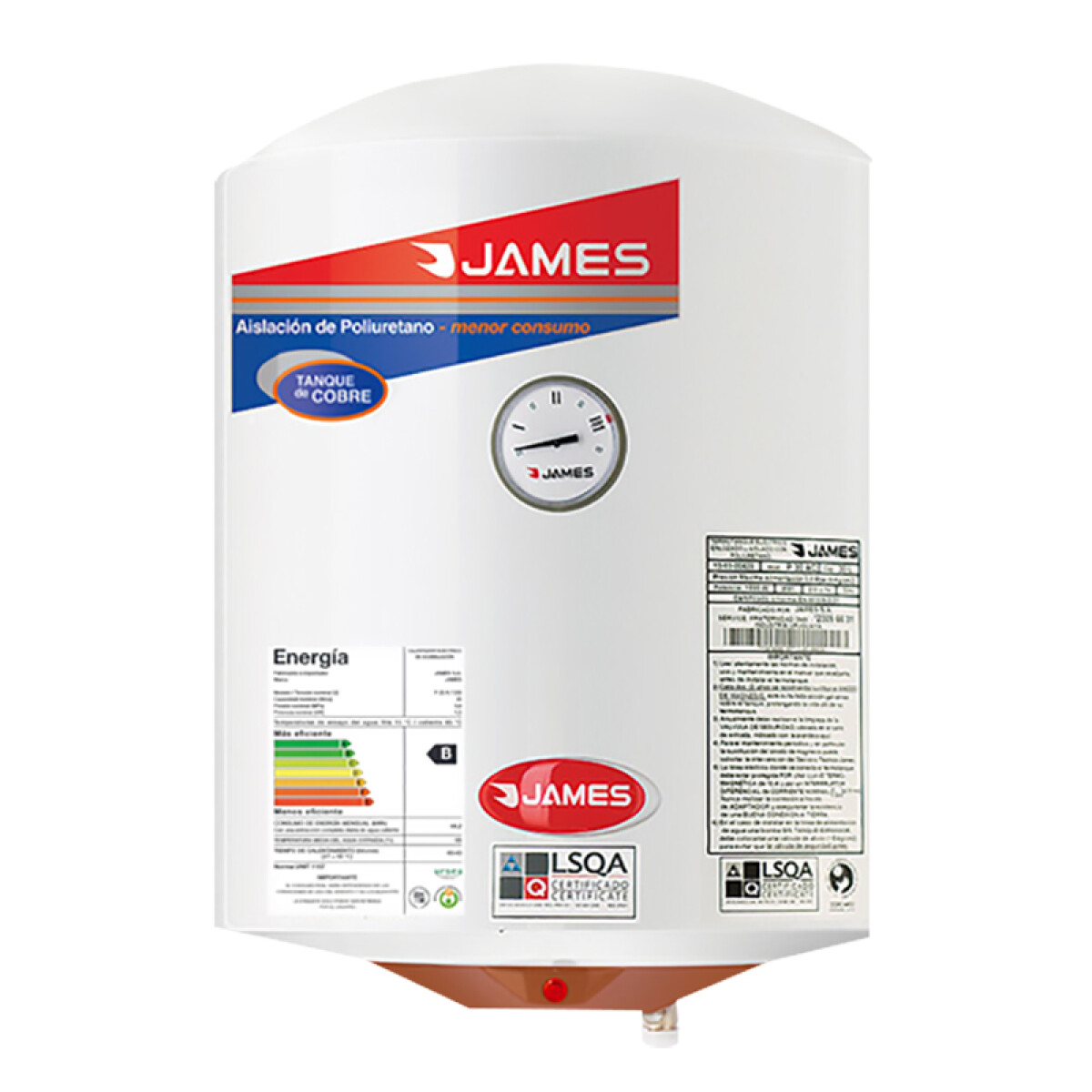 Termotanque James 40Lts - Cobre 