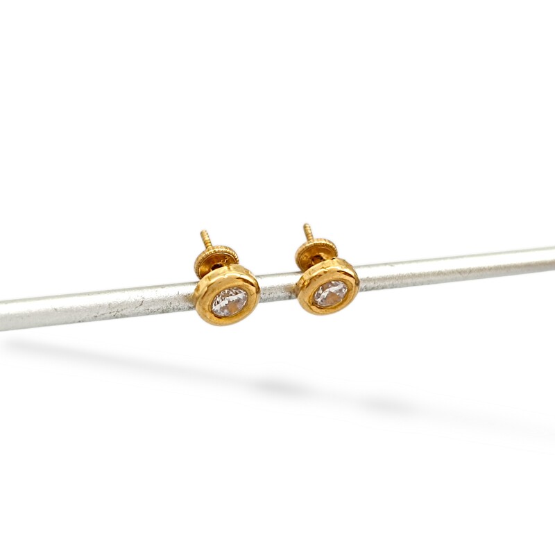 Caravanas Punto de Luz oro- Oro bajo - Zirconia - CA8111 conpiedra