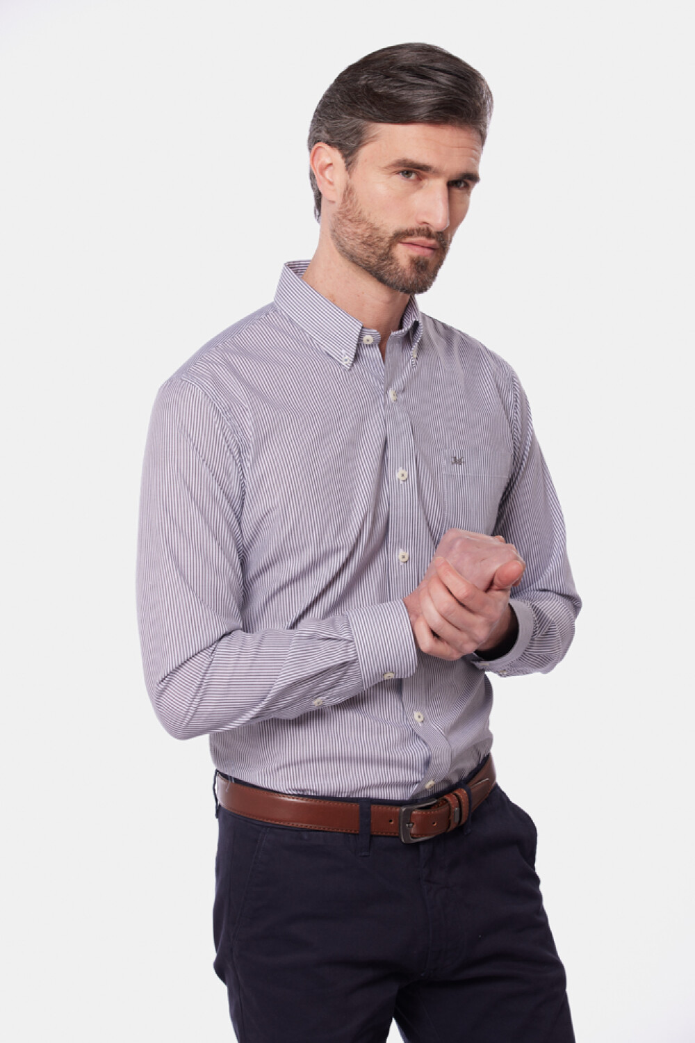 CAMISA SPORT A RAYAS Azul