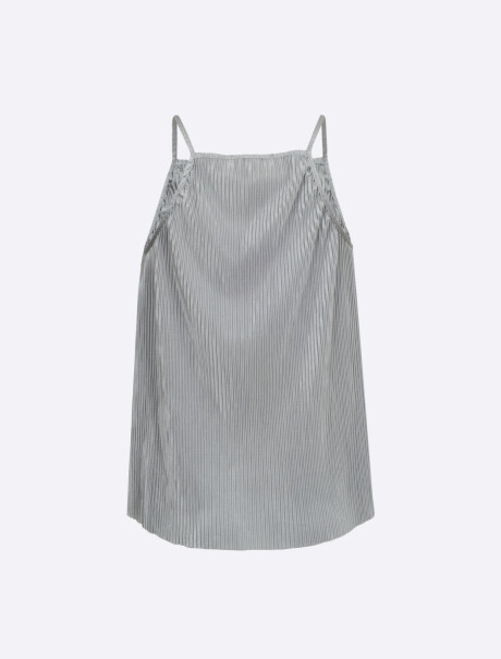 Top halter plisado gris claro