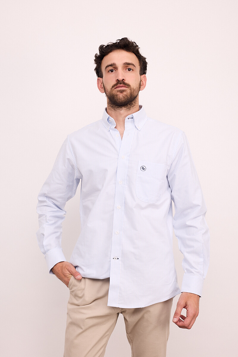 Camisa Rayada Brixton Oxford Blue Stripes