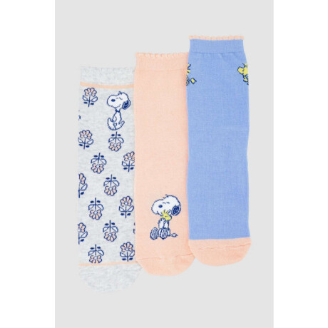 Pack x3 medias algodon infantil media caña snoopy Variante 26