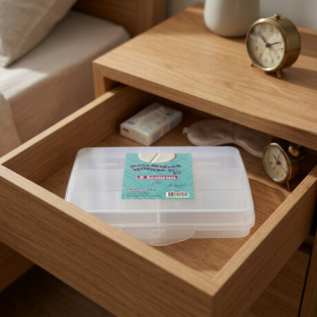 Porta remedios de plástico TRANSPARENTE