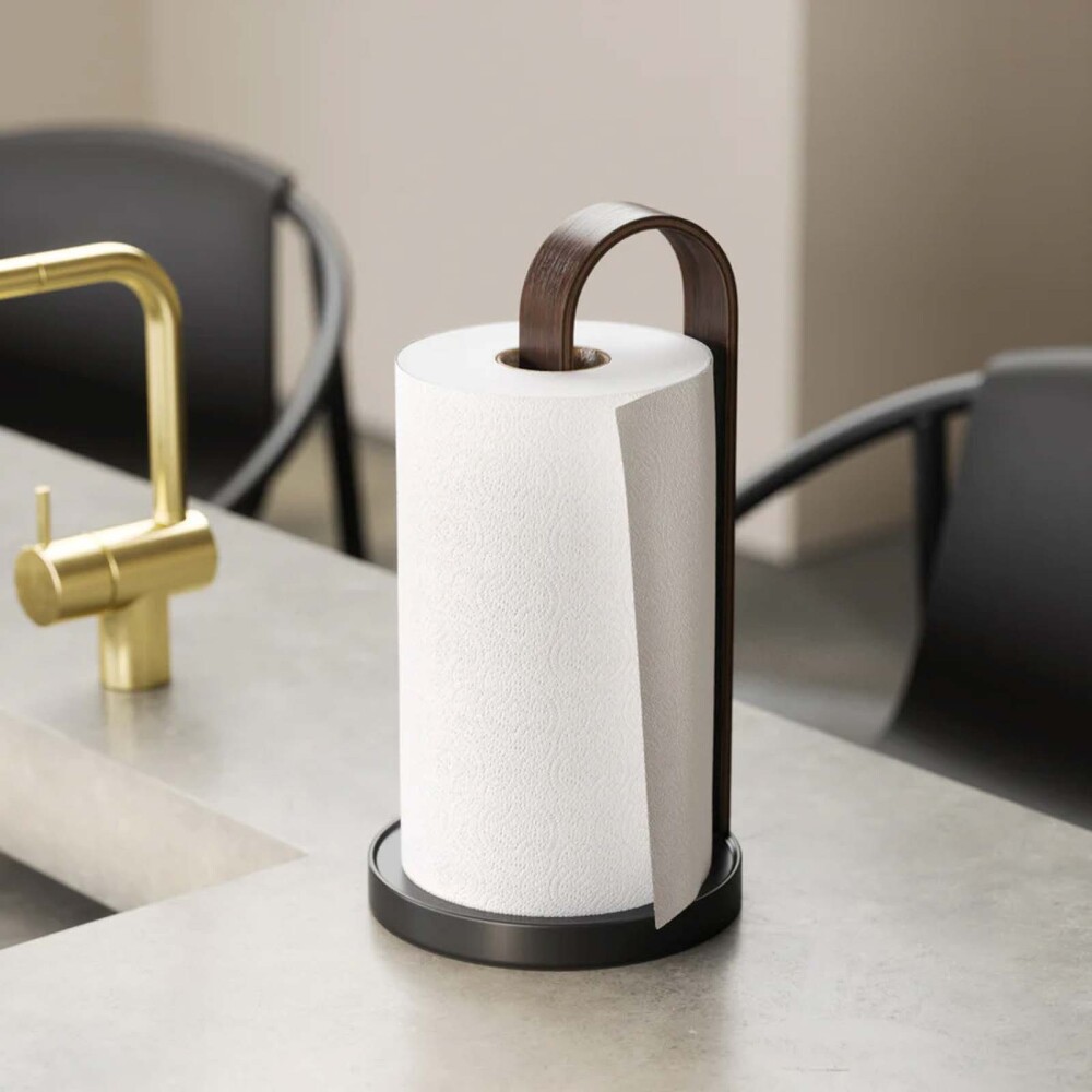 PORTARROLLO COCINA MADERA-Y-ACERO NEGRO 1022358