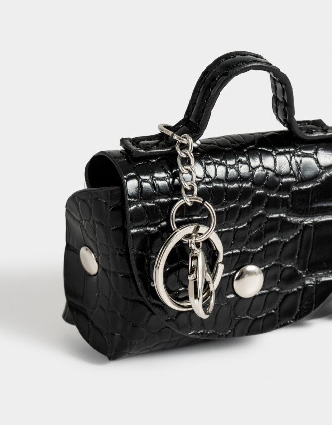 Monederos Monedero Cuerina Croco - Negro