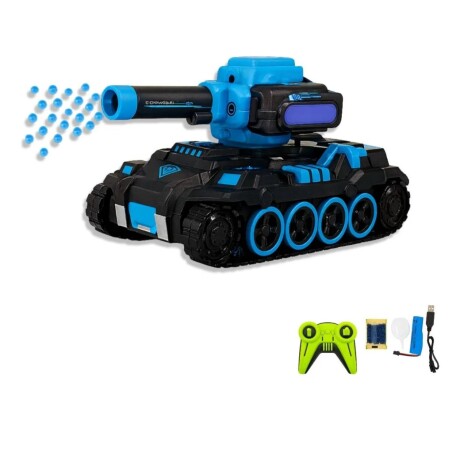 Tanque a control remoto azul lanza hidrogel Tanque a control remoto azul lanza hidrogel