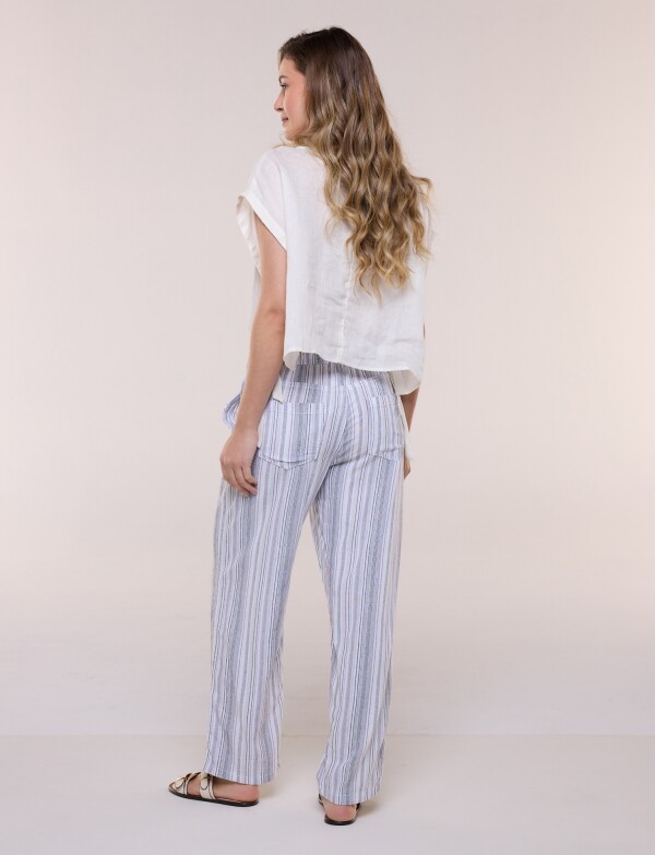 Pantalon Lino MULTI/GRIS