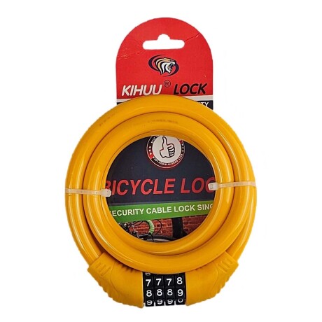 Candado Para Bici Con Combinacion 4 Digitos Linga Acero Amarillo
