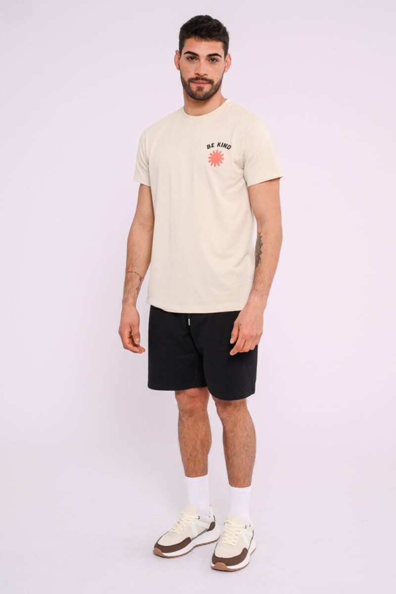 Remera estampada Beige