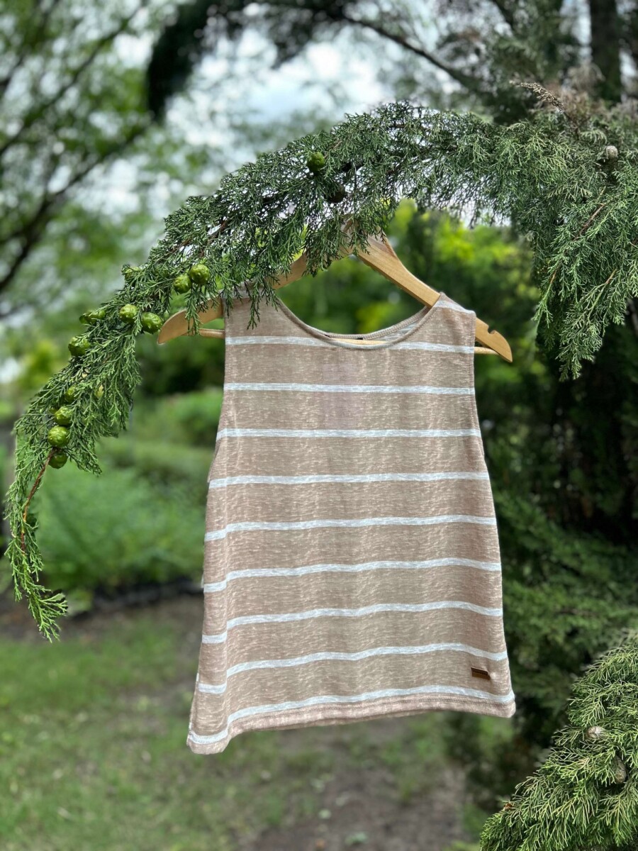 Musculosa Loica - Beige y Blanco 