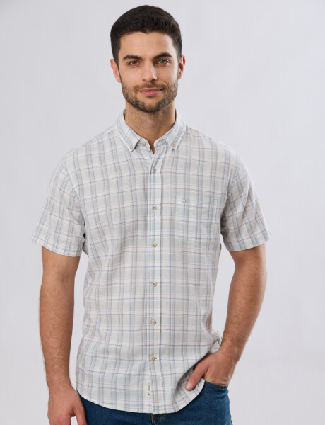 CAMISA CUADROS DE LINO Verde