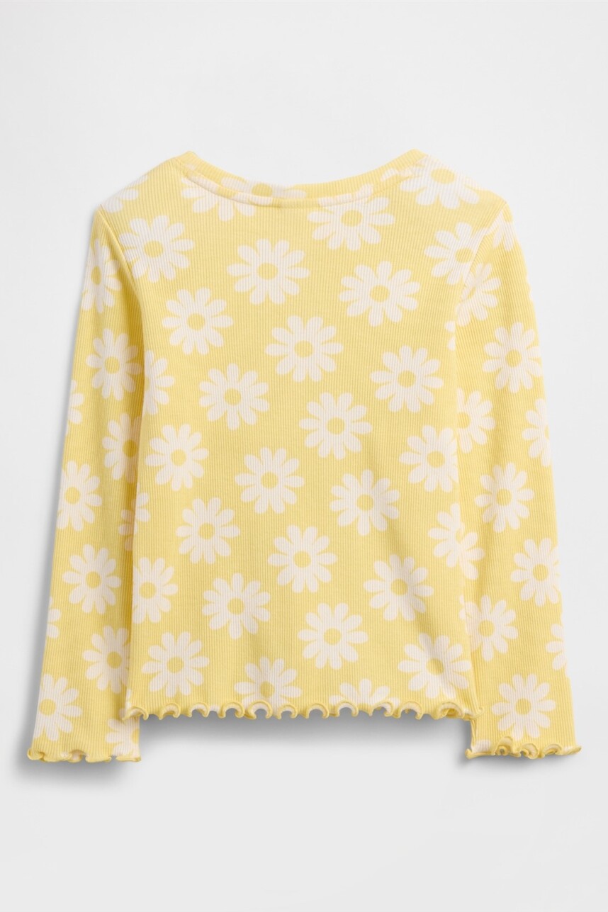 Remera Rib Toddler Niña Spring Yellow