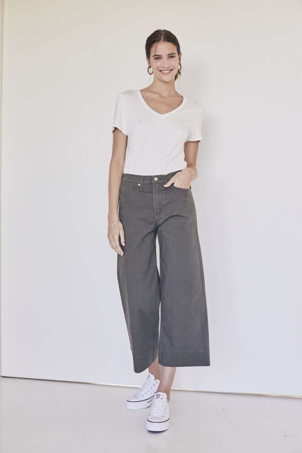 Jean Wide Leg Oliva Safari