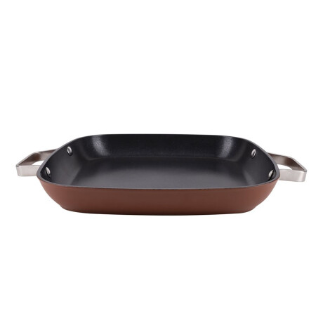 Plancha Cuadrada Antiadherente 28x4Cm Aluminio Forjado Agros Terracota
