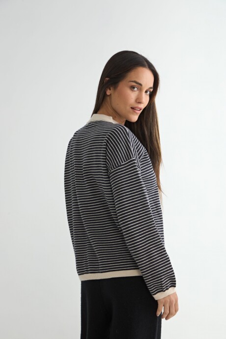 BUZO RAYADO ORTIGA BEIGE