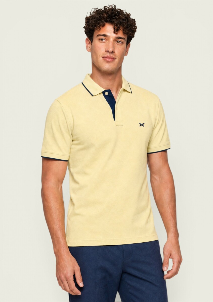 CAMISA DE CUELLO CON BORDADO - AMARILLO 