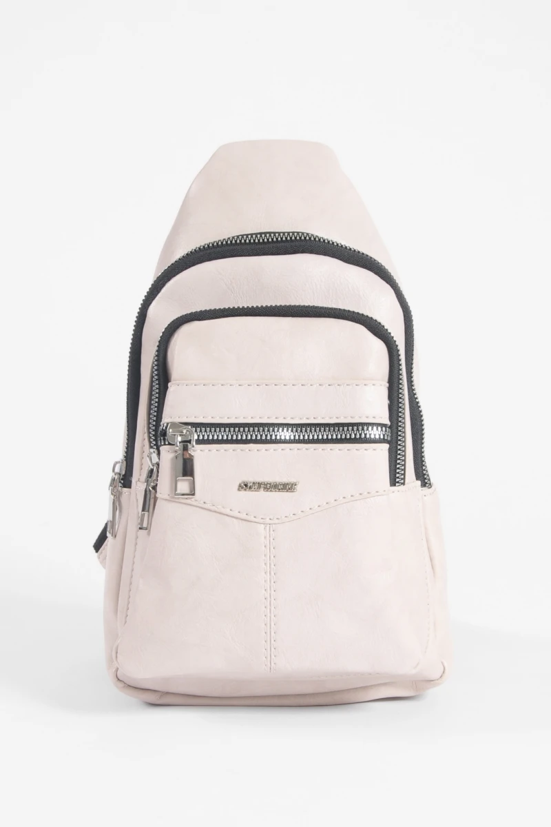 Riñonera cruzada beige