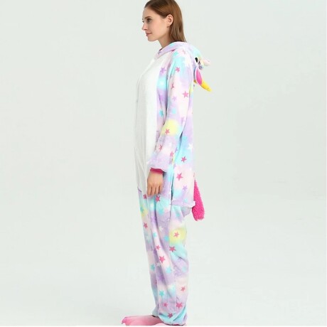 Pijama Entero de Plush Abrigado para Adultos Diseño Unicornio Multicolor