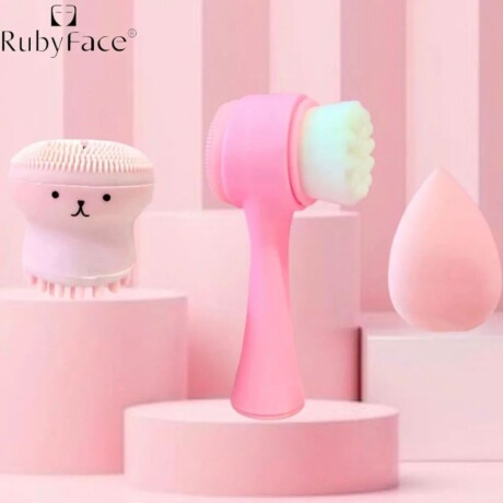 Set de limpieza Cuidado facial 3 piezas Maquillaje Rosa