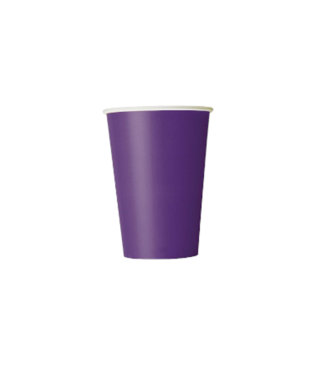 Vaso Liso de Carton x 10 - Violeta 