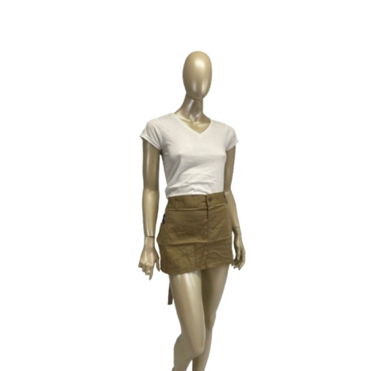 Delantal Corto Simil Pantalón Bolsillos Unisex - Khaki 