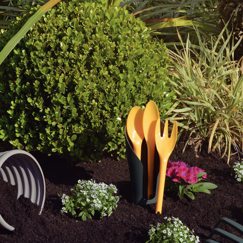 Kit 3 herramientas plástica Jardín con recipiente TN1417