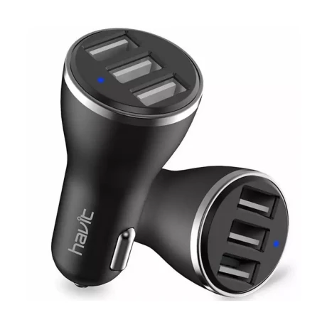 Cargador de Auto Havit 3 Puertos H212 Grey 001