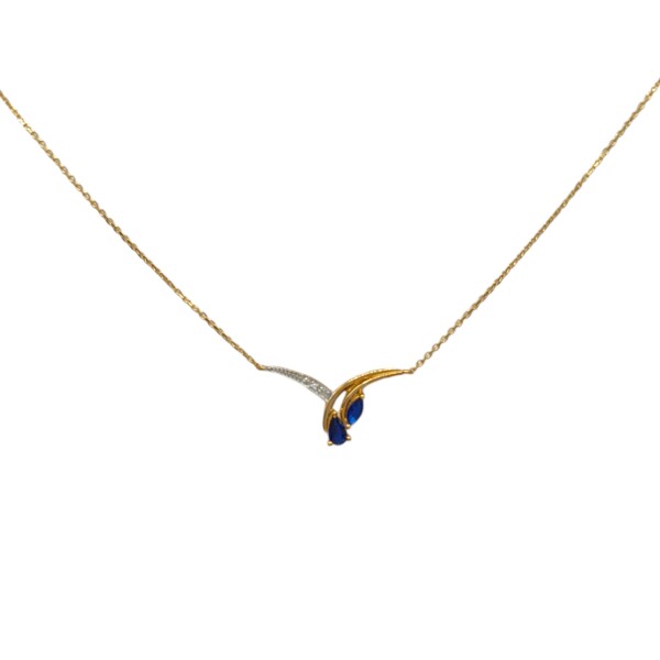 Conjunto Vintage-Oro bajo-Piedra Zafiro-CJ8020 Conpiedra