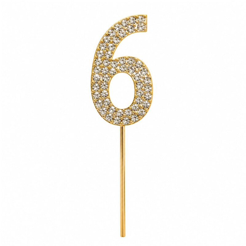 Topper Número Brilloso de Strass SEIS
