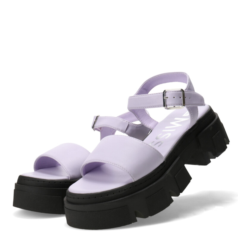 Sandalias de Mujer Miss Carol SPARTA Con banda y tobillera Negro - Lila