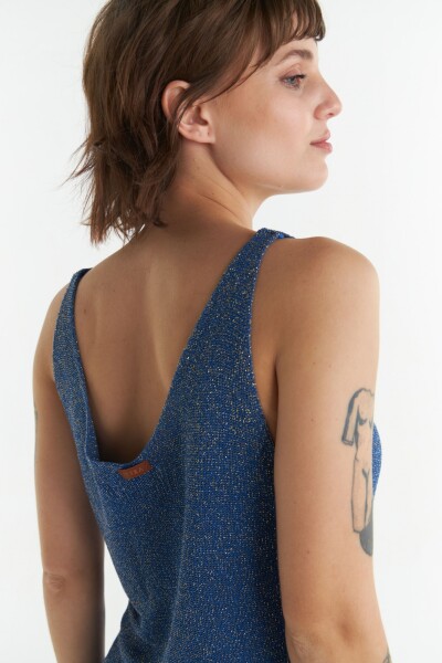 Musculosa Complice Azul Lurex