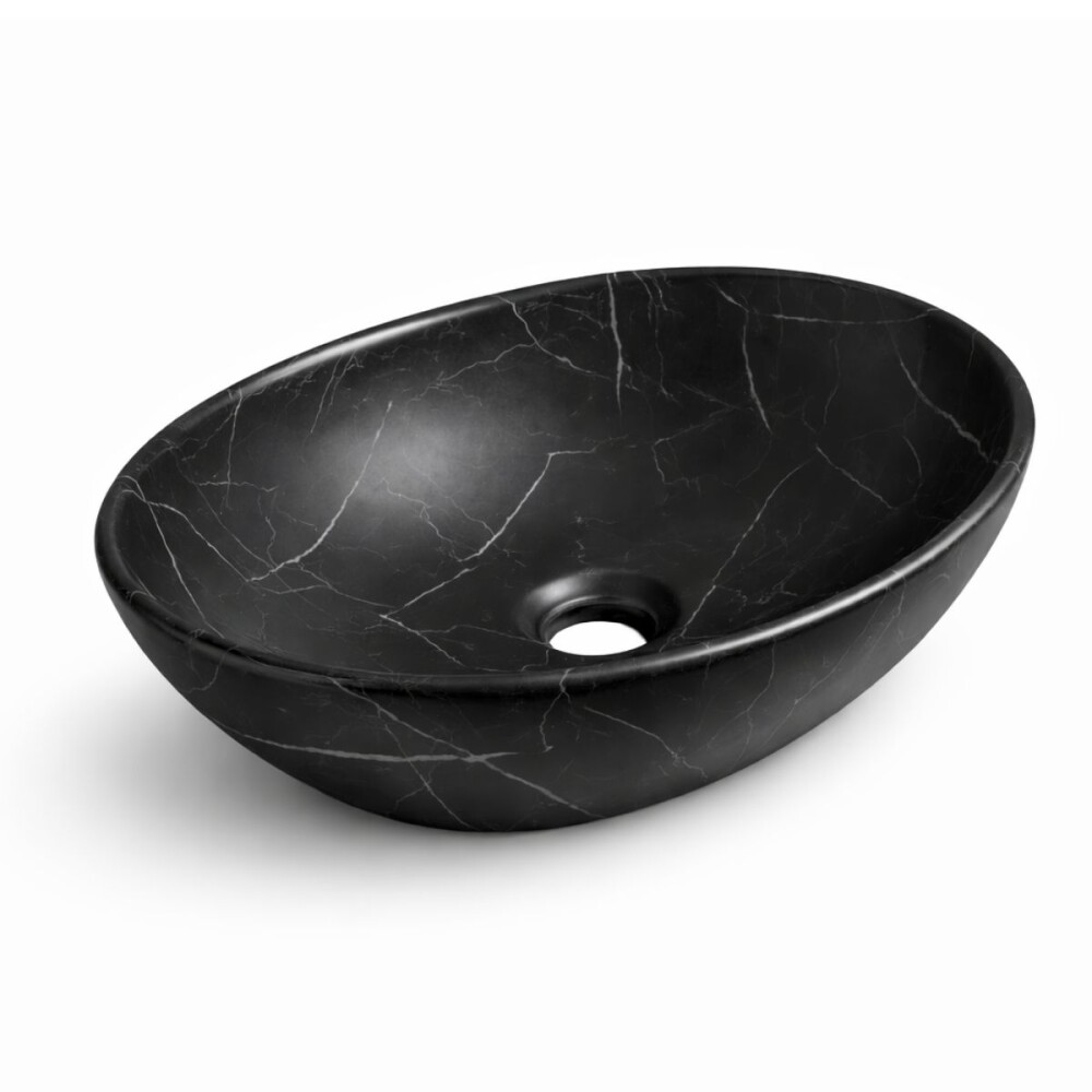 Bacha de apoyo Oval 41x35 cm negra marmolada Dmc Bacha De Apoyo Oval 41x35 Cm Negra Marmolada Dmc