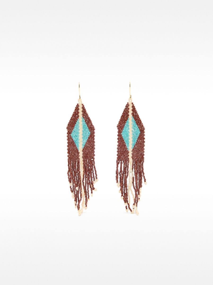Pendientes Con Cuentas Rombo multicolor