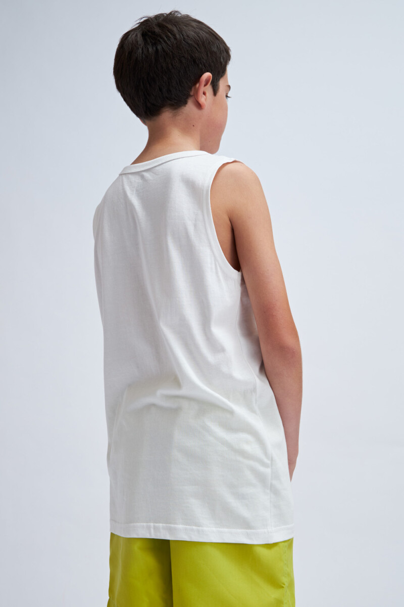 Camiseta sin mangas Summer- Blanco