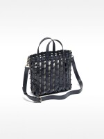 Bolso Tote Trenzado Con Nudos azul-marino