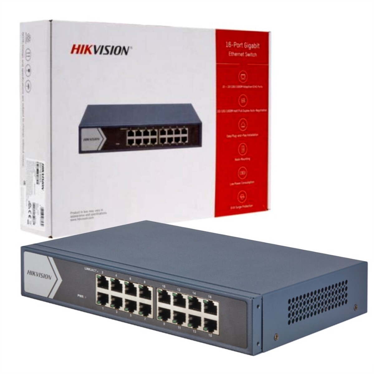 Switch Hikvision 16 puertos gigabit 