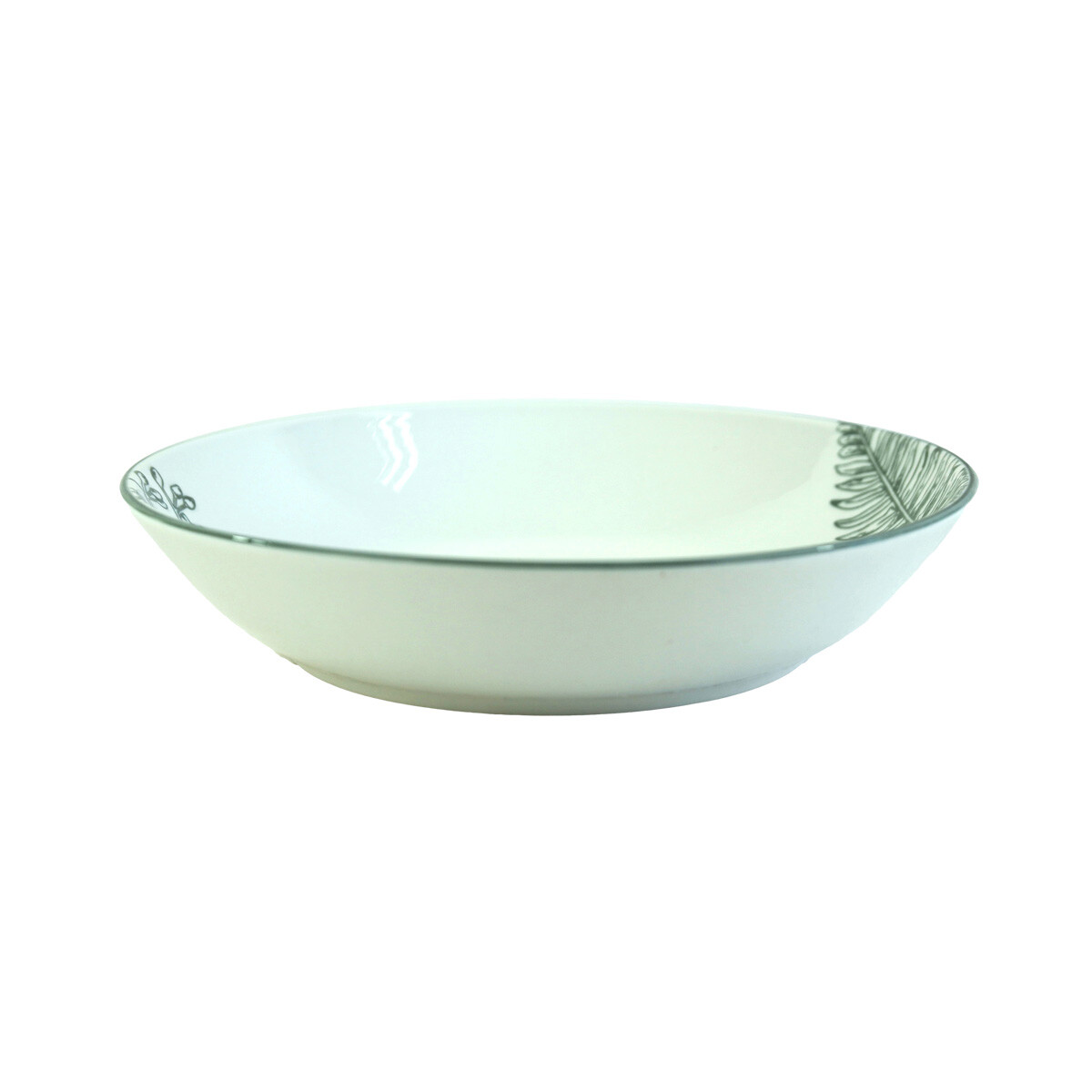 PLATO HONDO CERAMICA BCA C/DISEÑO 20X4.2CM 453GR 